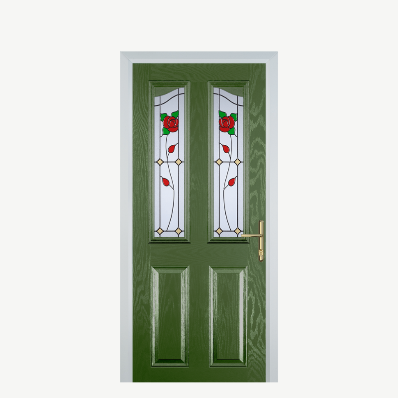 Door B 2 Panel 2 Angle Fern Green English Rose image 0