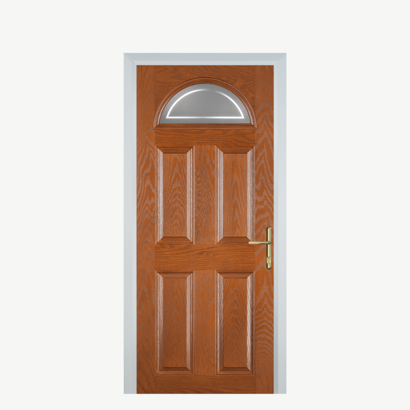 Door D 4 Panel 1 Arch Oak Enfield image 0