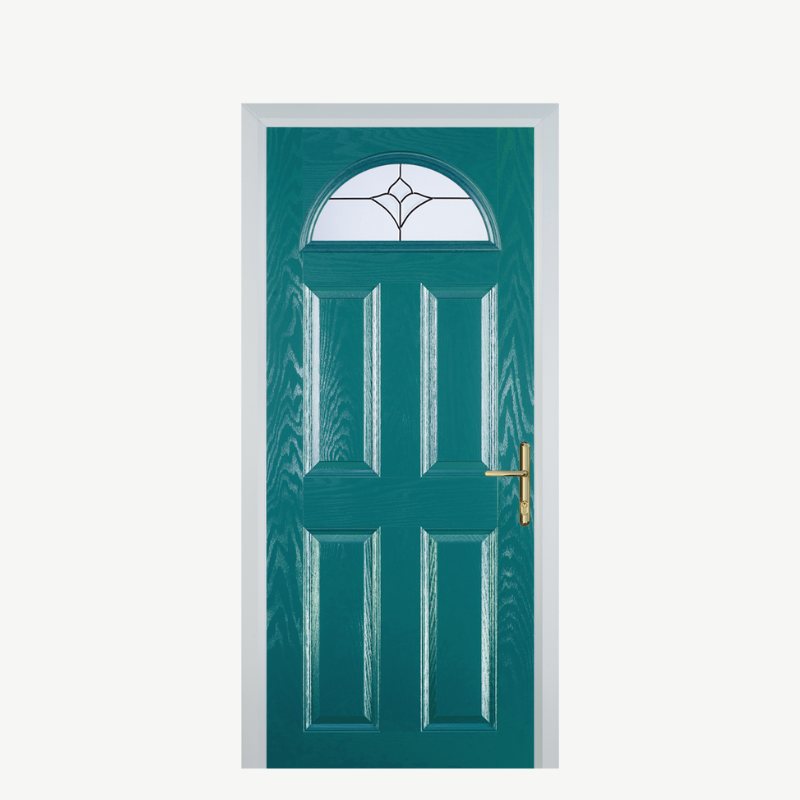 Door D 4 Panel 1 Arch Turquoise Blue Crystal Tulip Arch image 0