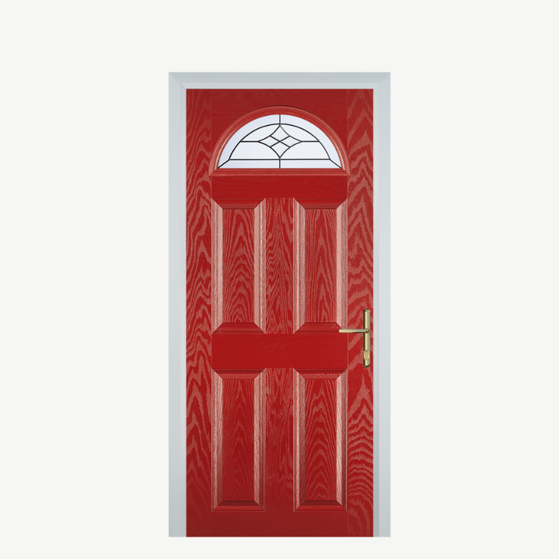 Door D 4 Panel 1 Arch Red Crystal Harmony Frost image 0