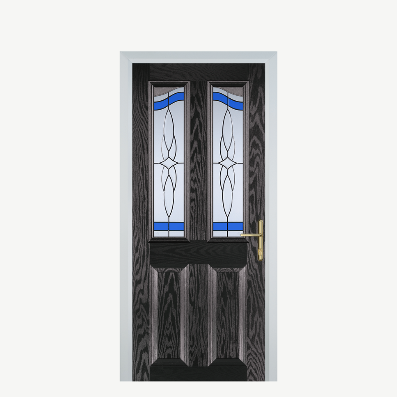 Door B 2 Panel 2 Angle Black Brown Crystal Harmony Blue image 0