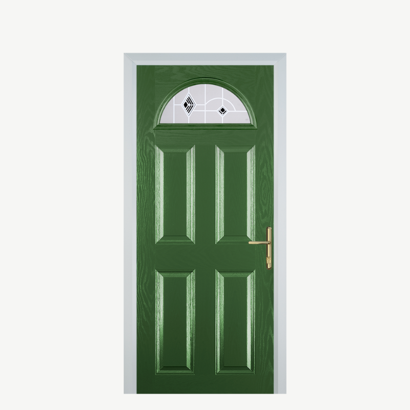 Door D 4 Panel 1 Arch Fern Green Murano Black image 0