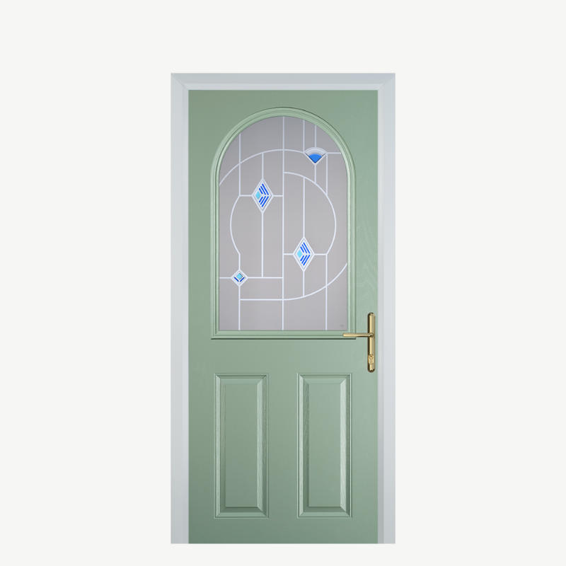 Door E 2 Panel 1 Arch Chartwell Green Murano Blue image 0