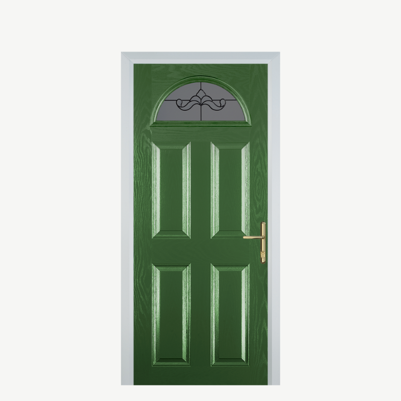 Door D 4 Panel 1 Arch Fern Green Crystal Bohemia Frost image 0