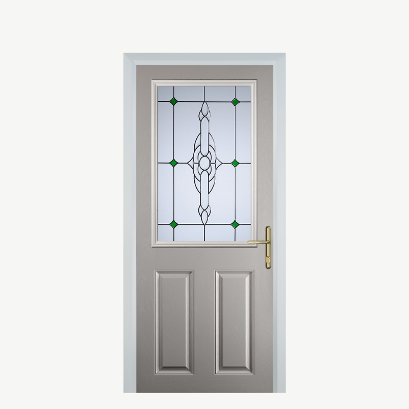 Door F 2 Panel 1 Square Agate Grey Crystal Bohemia Green image 0