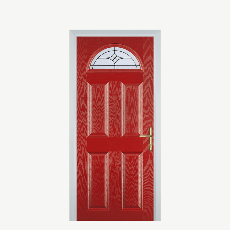 Door D 4 Panel 1 Arch Red Zinc Art Elegance image 0