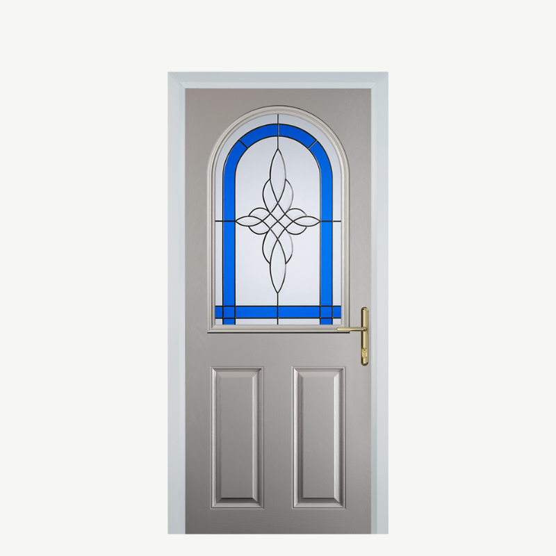 Door E 2 Panel 1 Arch Agate Grey Crystal Harmony Blue image 0