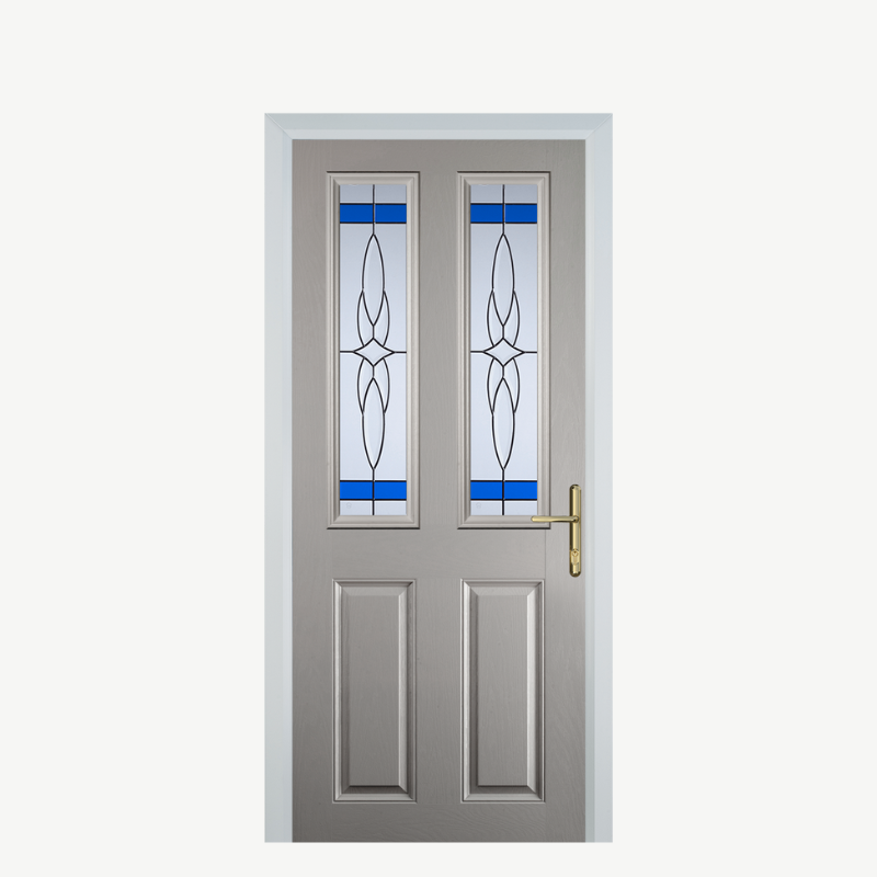 Door C 2 Panel 2 Square Agate Grey Crystal Harmony Blue image 0