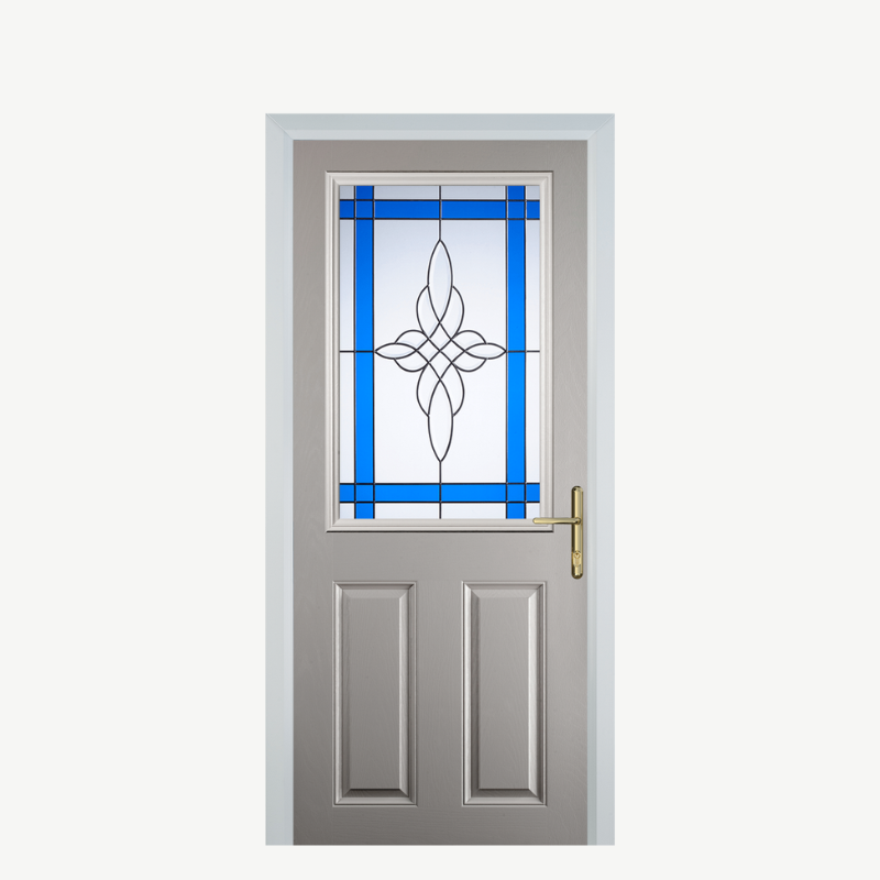 Door F 2 Panel 1 Square Agate Grey Crystal Harmony Blue image 0