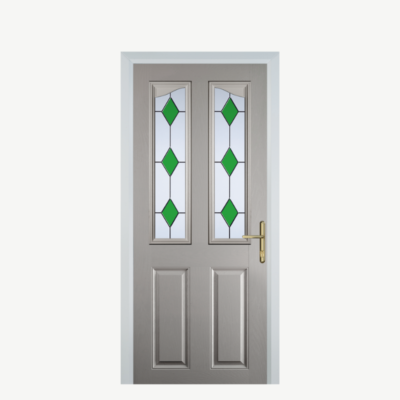 Door B 2 Panel 2 Angle Agate Grey 3 Drop Diamond Green image 0