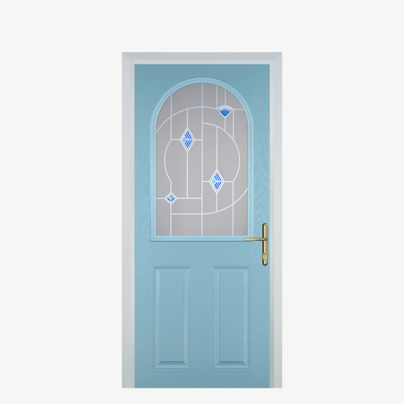 Door E 2 Panel 1 Arch Duck Egg Blue Murano Blue image 0