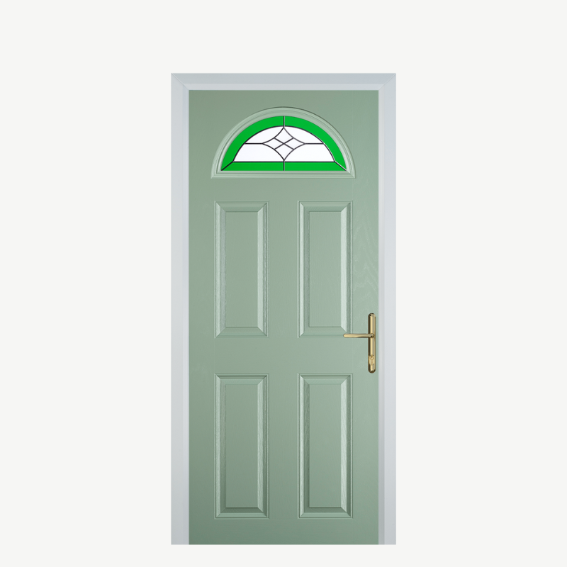 Door D 4 Panel 1 Arch Chartwell Green Crystal Harmony Green image 0