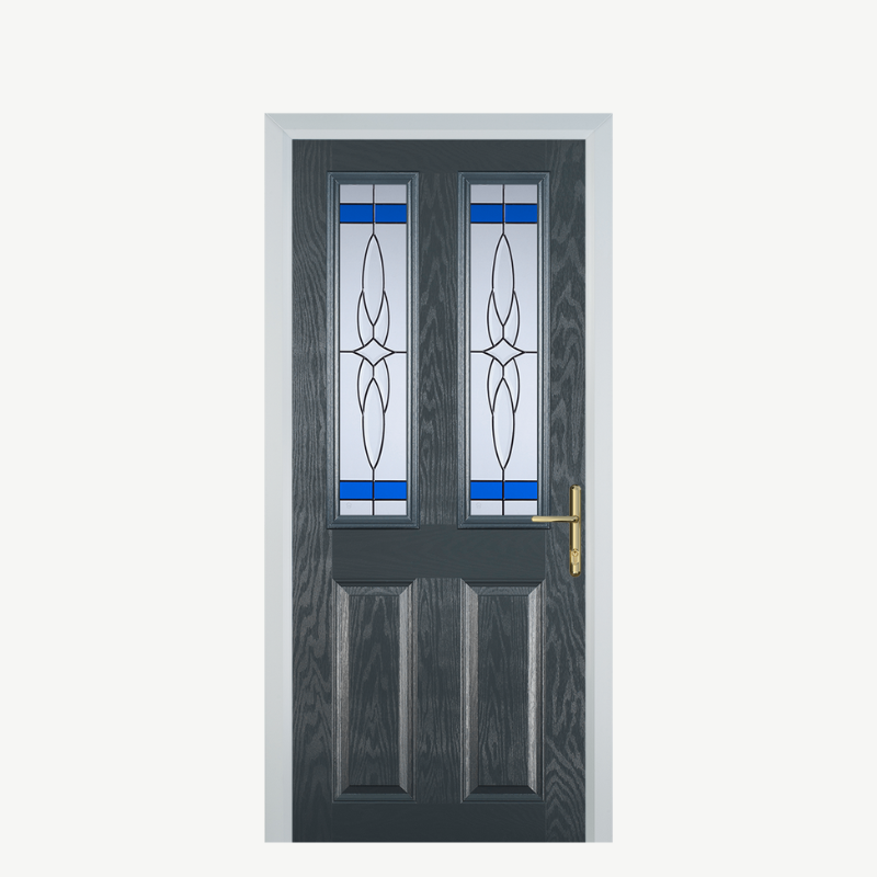 Door C 2 Panel 2 Square Grey Crystal Harmony Blue image 0