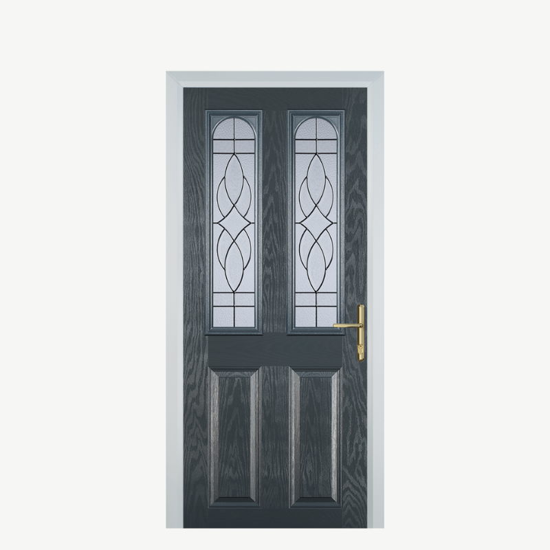 Door A 2 Panel 2 Arch Grey Zinc Art Elegance image 0