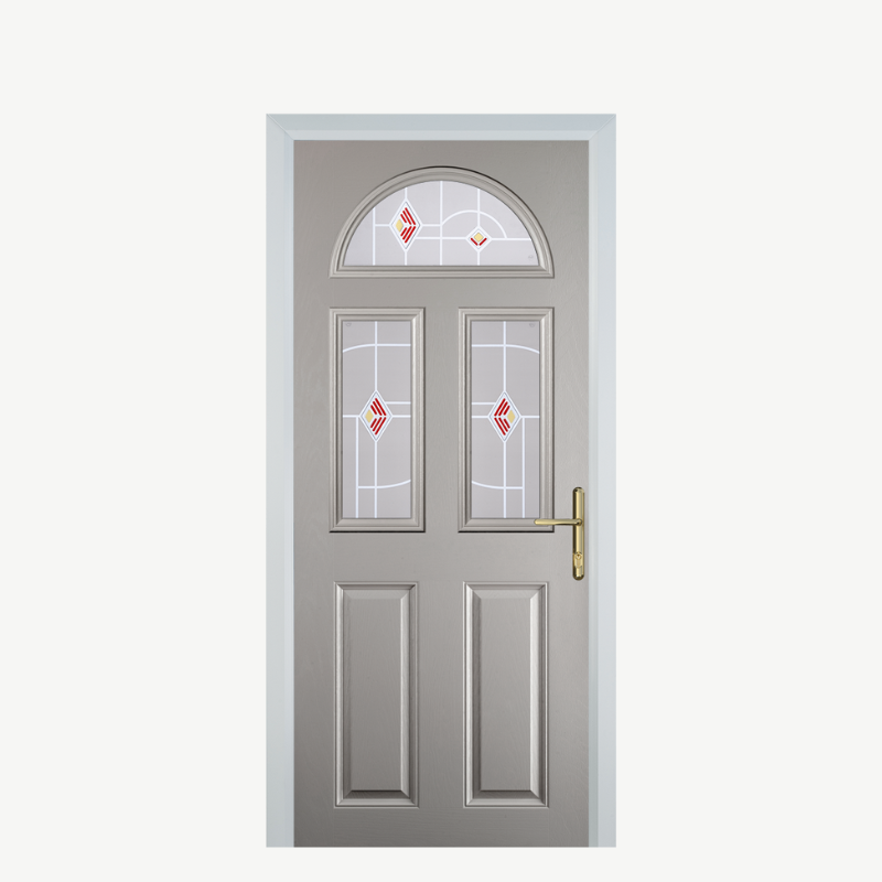 Door G 2 Panel 1 Arch Agate Grey Murano Red image 0