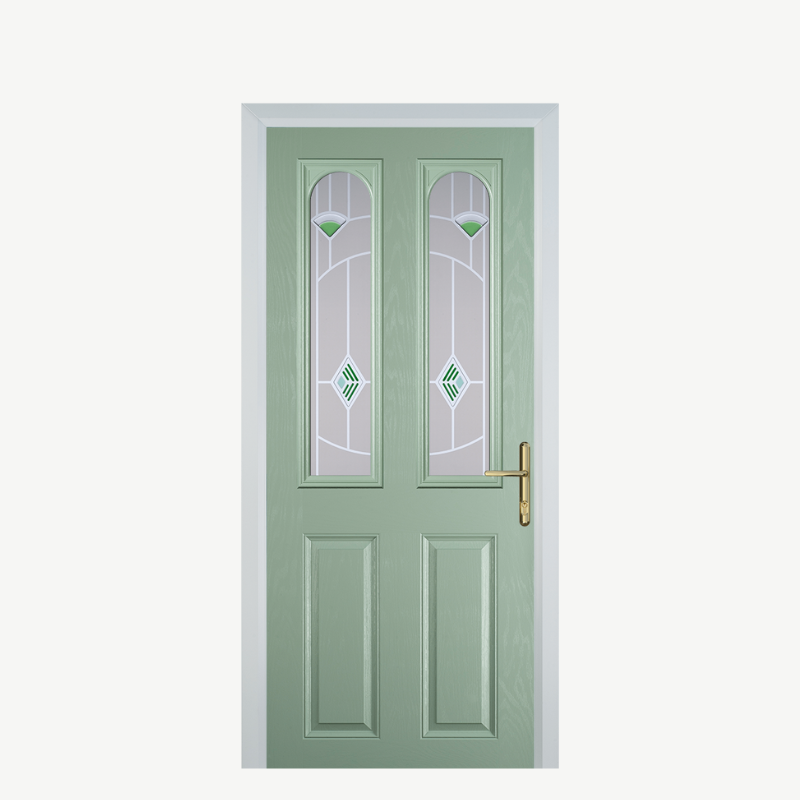 Door A 2 Panel 2 Arch Chartwell Green Murano Green image 0