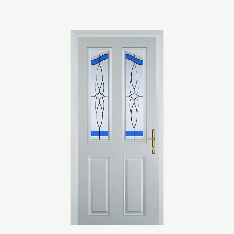 Door B 2 Panel 2 Angle White Crystal Harmony Blue image 0