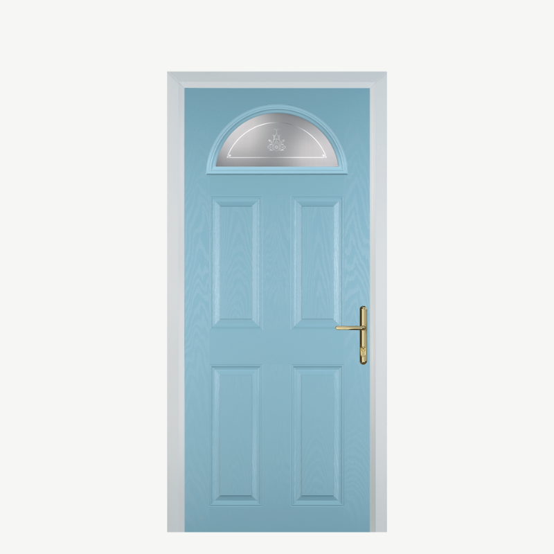 Door D 4 Panel 1 Arch Duck Egg Blue Straxton image 0