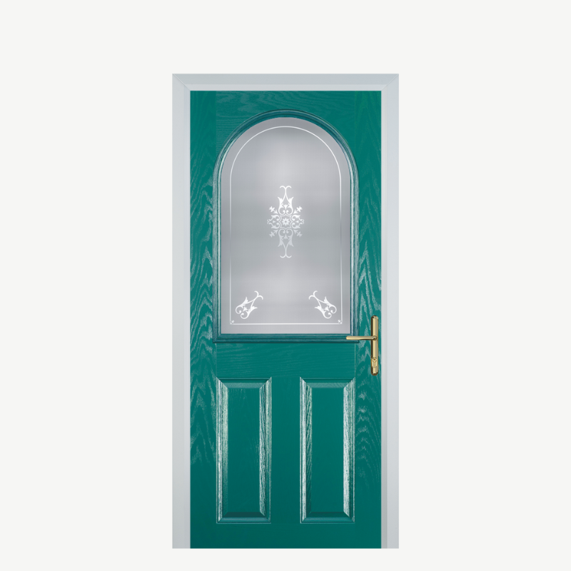 Door E 2 Panel 1 Arch Turquoise Blue Straxton image 0