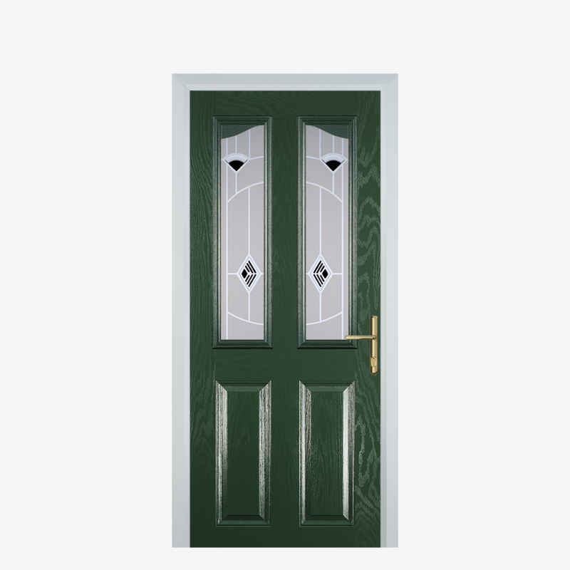 Door B 2 Panel 2 Angle Green Murano Black image 0
