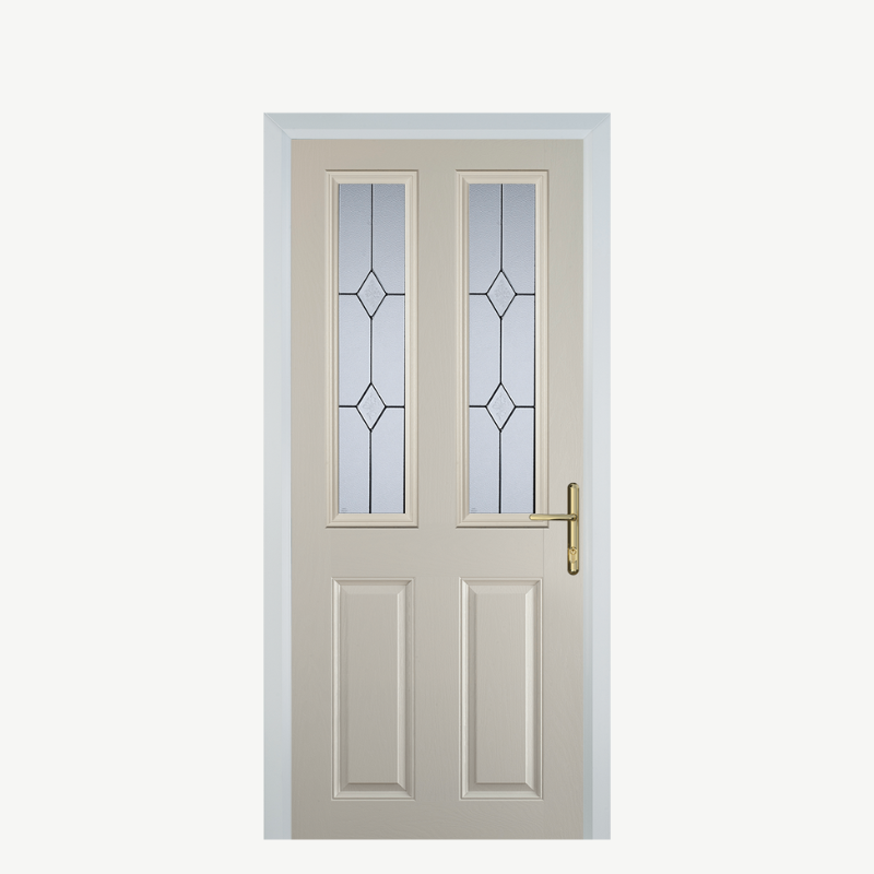 Door C 2 Panel 2 Square Cream Classic image 0