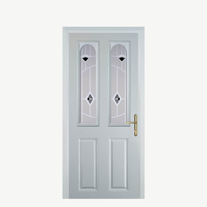 Door C 2 Panel 2 Square White Murano Black image 0