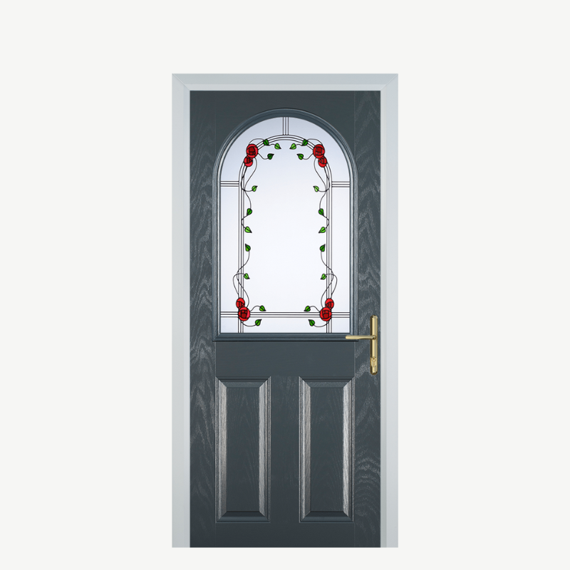 Door E 2 Panel 1 Arch Grey Mackintosh Rose image 0