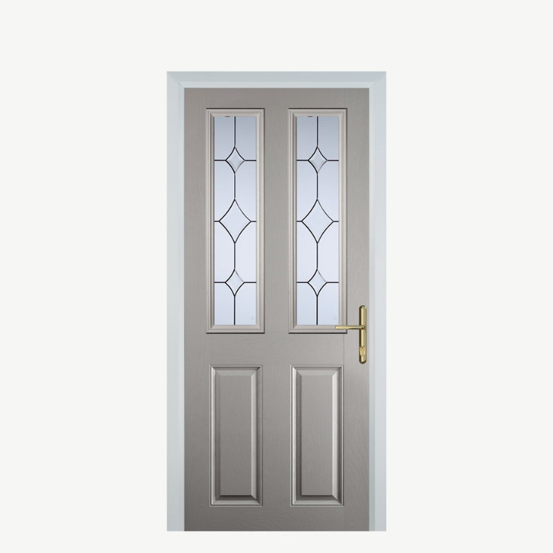 Door C 2 Panel 2 Square Agate Grey Crystal Diamond image 0