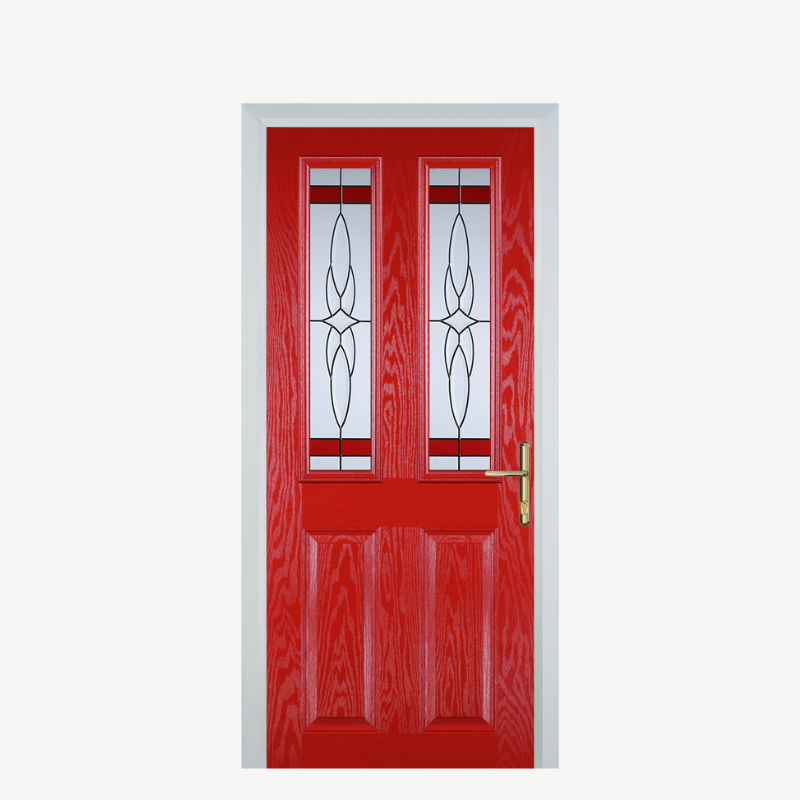 Door C 2 Panel 2 Square Poppy Red (High Gloss) Crystal Harmony Red image 0