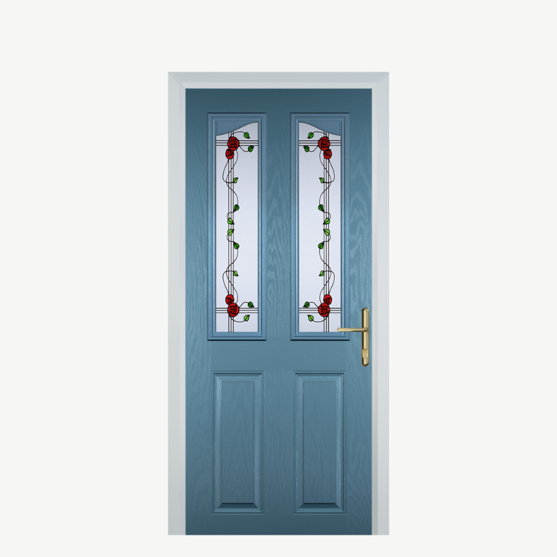 Door B 2 Panel 2 Angle Pastel Blue Mackintosh Rose image 0