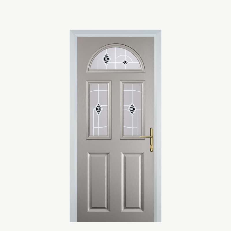 Door G 2 Panel 1 Arch Agate Grey Murano Black image 0