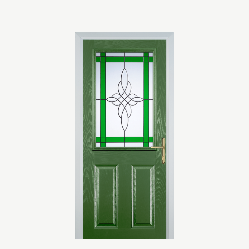 Door F 2 Panel 1 Square Fern Green Crystal Harmony Green image 0