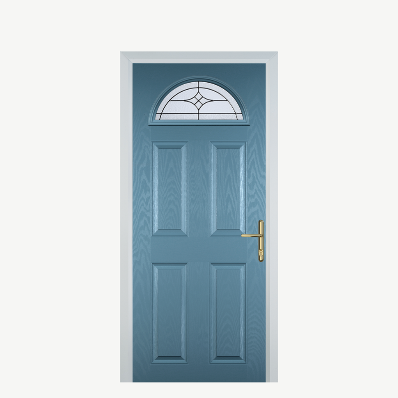 Door D 4 Panel 1 Arch Pastel Blue Zinc Art Elegance image 0