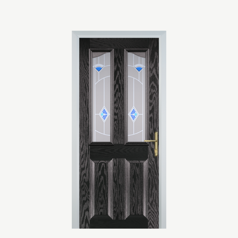 Door B 2 Panel 2 Angle Black Brown Murano Blue image 0