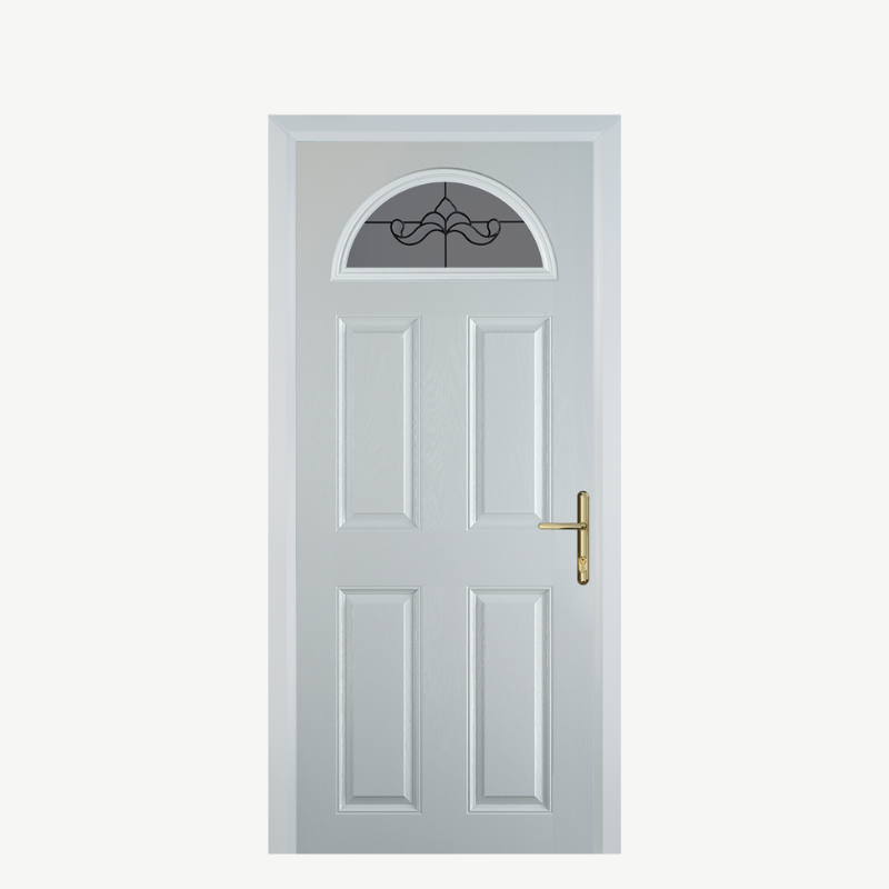 Door D 4 Panel 1 Arch White Crystal Bohemia Frost image 0