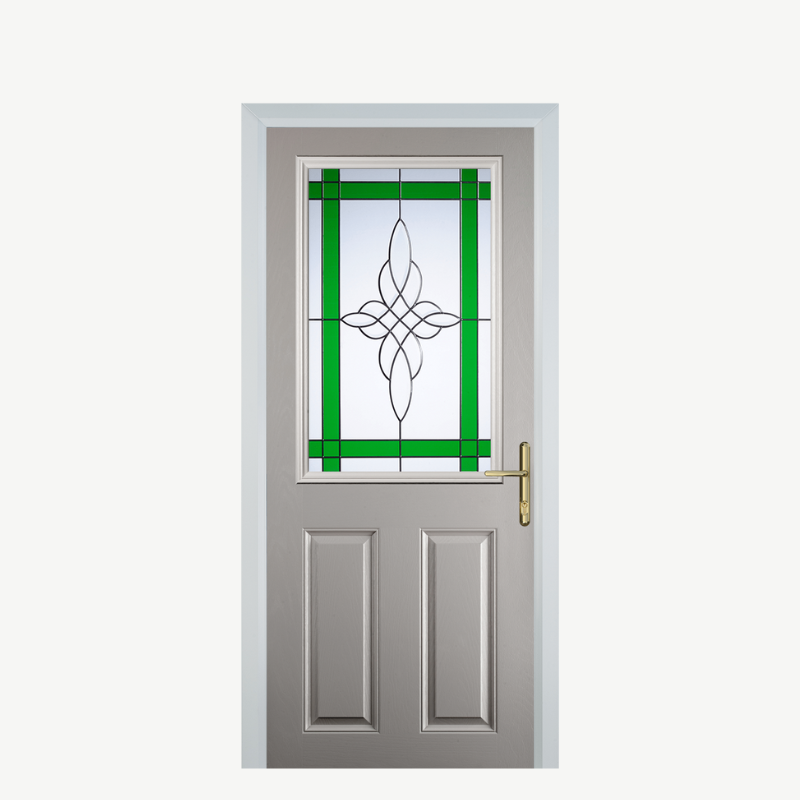 Door F 2 Panel 1 Square Agate Grey Crystal Harmony Green image 0