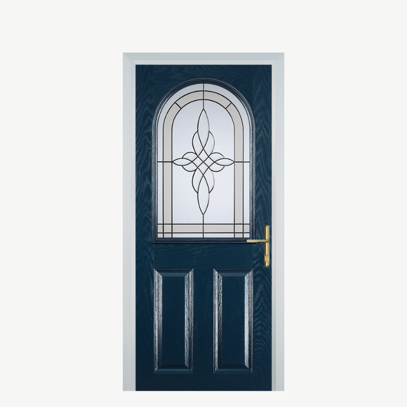 Door E 2 Panel 1 Arch Blue Crystal Harmony Frost image 0