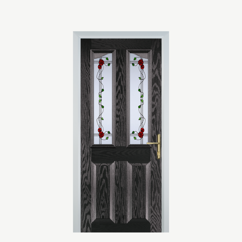 Door B 2 Panel 2 Angle Black Brown Mackintosh Rose image 0