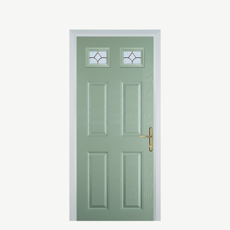 DoorI 4 Panel 2 Square Chartwell Green Brass Art Clarity image 0
