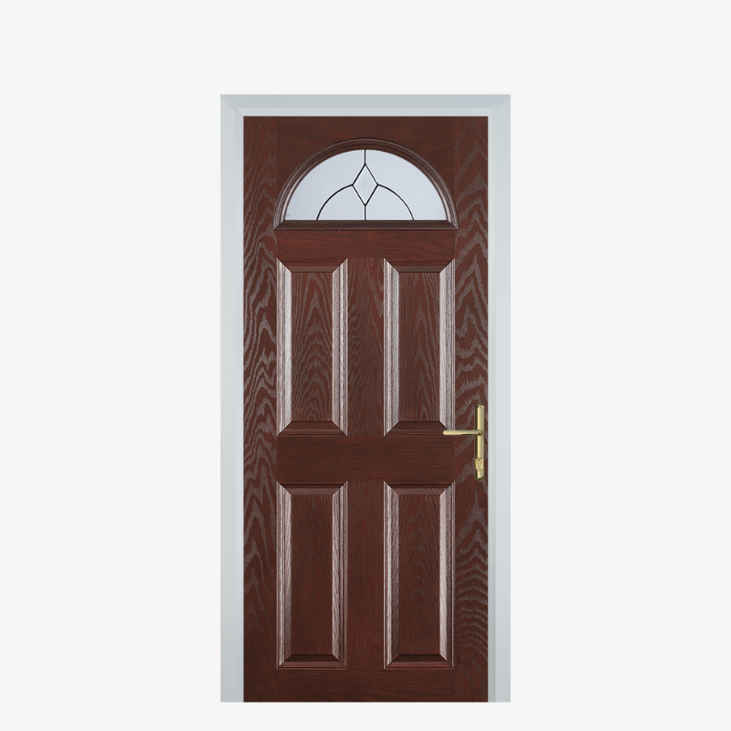 Door D 4 Panel 1 Arch Dark Wood Classic image 0