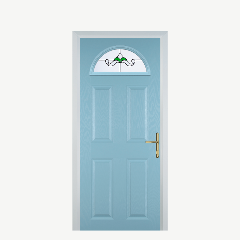 Door D 4 Panel 1 Arch Duck Egg Blue Crystal Bohemia Green image 0