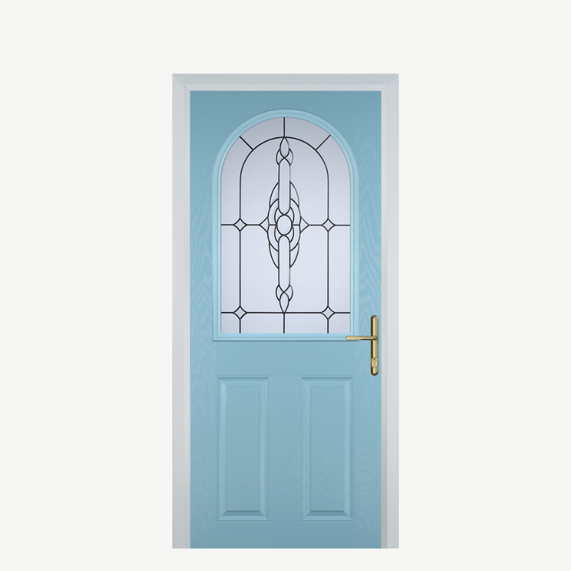 Door E 2 Panel 1 Arch Duck Egg Blue Crystal Bohemia Frost image 0