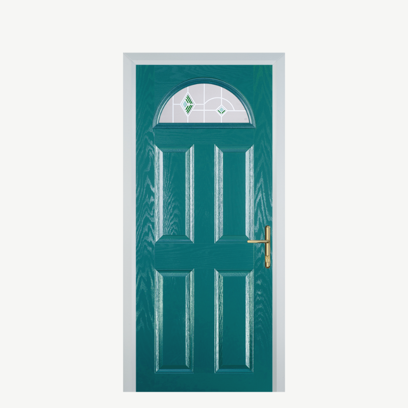 Door D 4 Panel 1 Arch Turquoise Blue Murano Green image 0