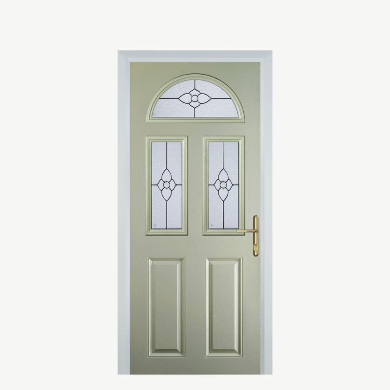 Door G 2 Panel 1 Arch Pebble Grey Finesse image 0