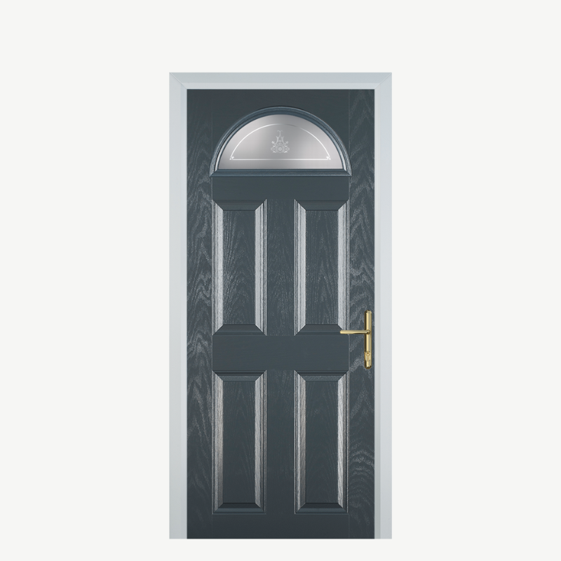 Door D 4 Panel 1 Arch Grey Straxton image 0