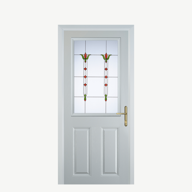 Door F 2 Panel 1 Square White Fleur image 0