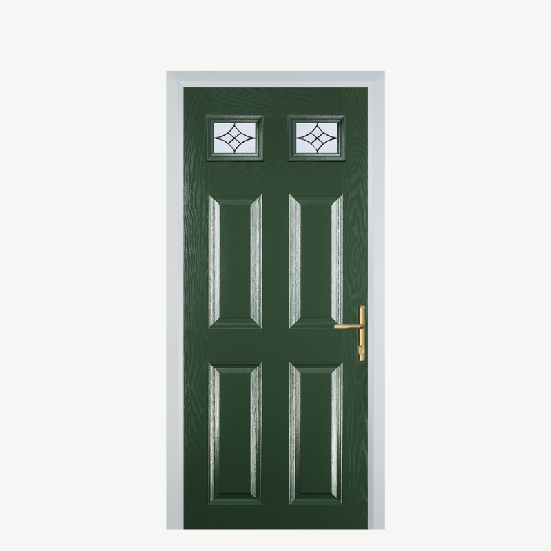 DoorI 4 Panel 2 Square Green Zinc Art Elegance image 0