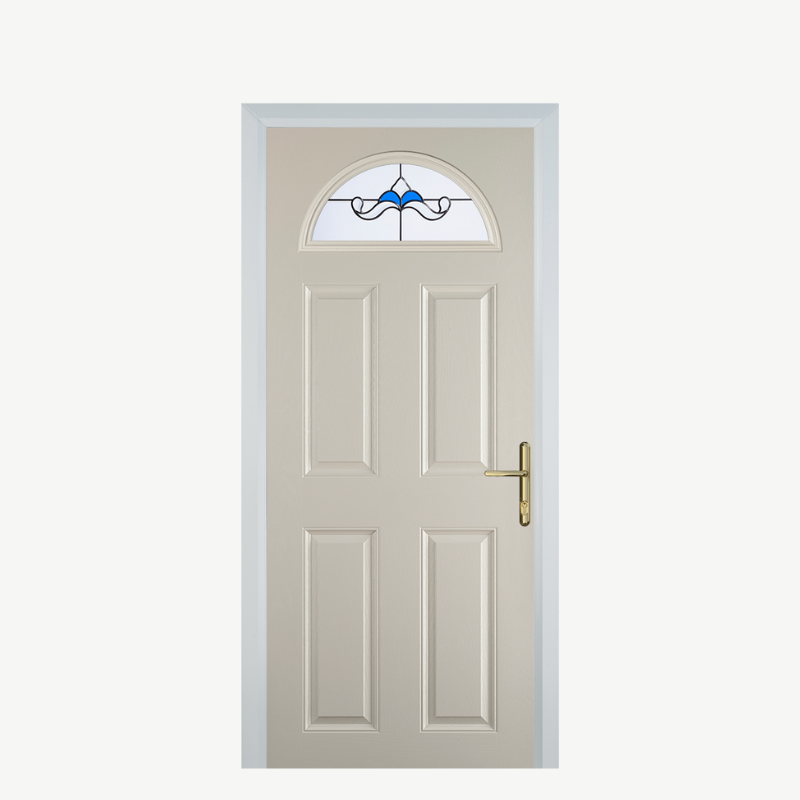 Door D 4 Panel 1 Arch Cream Crystal Bohemia Blue image 0