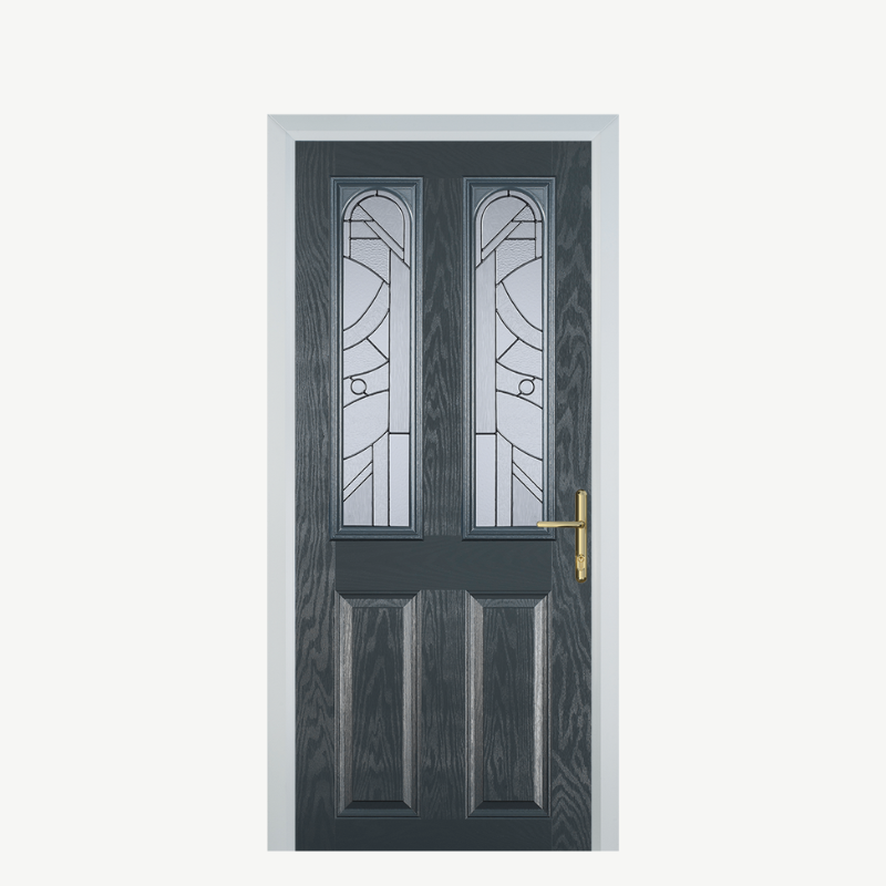 Door A 2 Panel 2 Arch Grey Zinc Art Abstract image 0