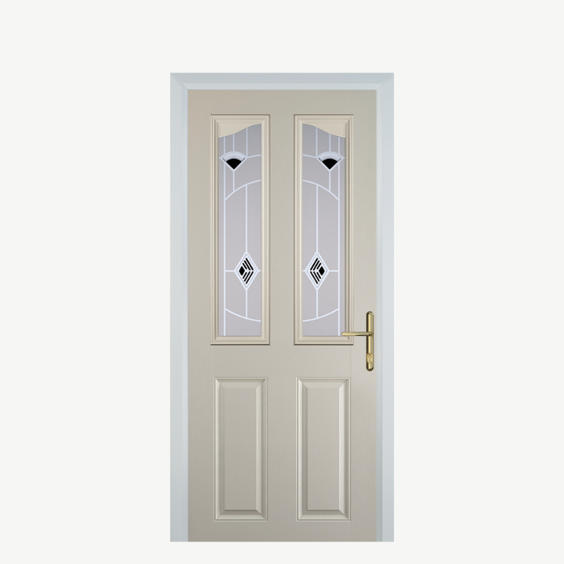 Door B 2 Panel 2 Angle Cream Murano Black image 0